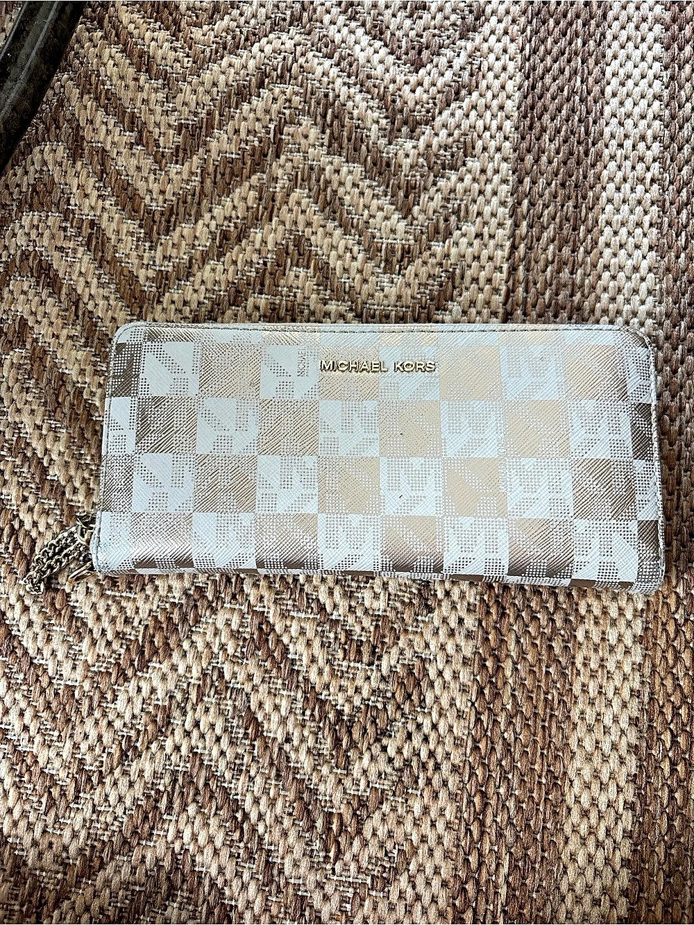 Michael Kors Adele Checkerboard Logo Leather Smartphone Wallet